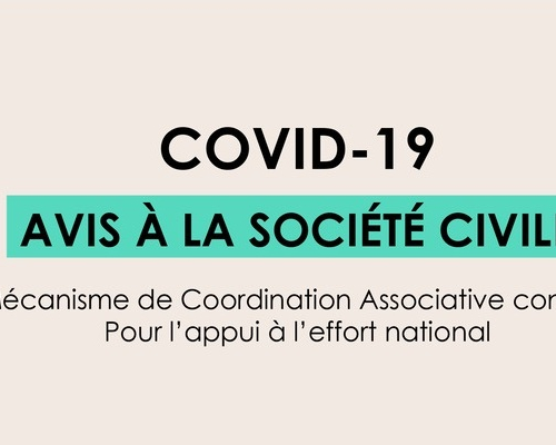 COVID-19 : Communiqué Jamaity « Mécanisme de Coordination Associative conjoint Pour l’appui à l’effort national »