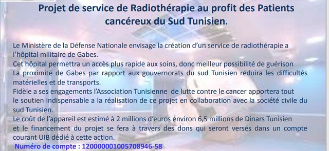Projet de Service de Radiothérapie à Gabes